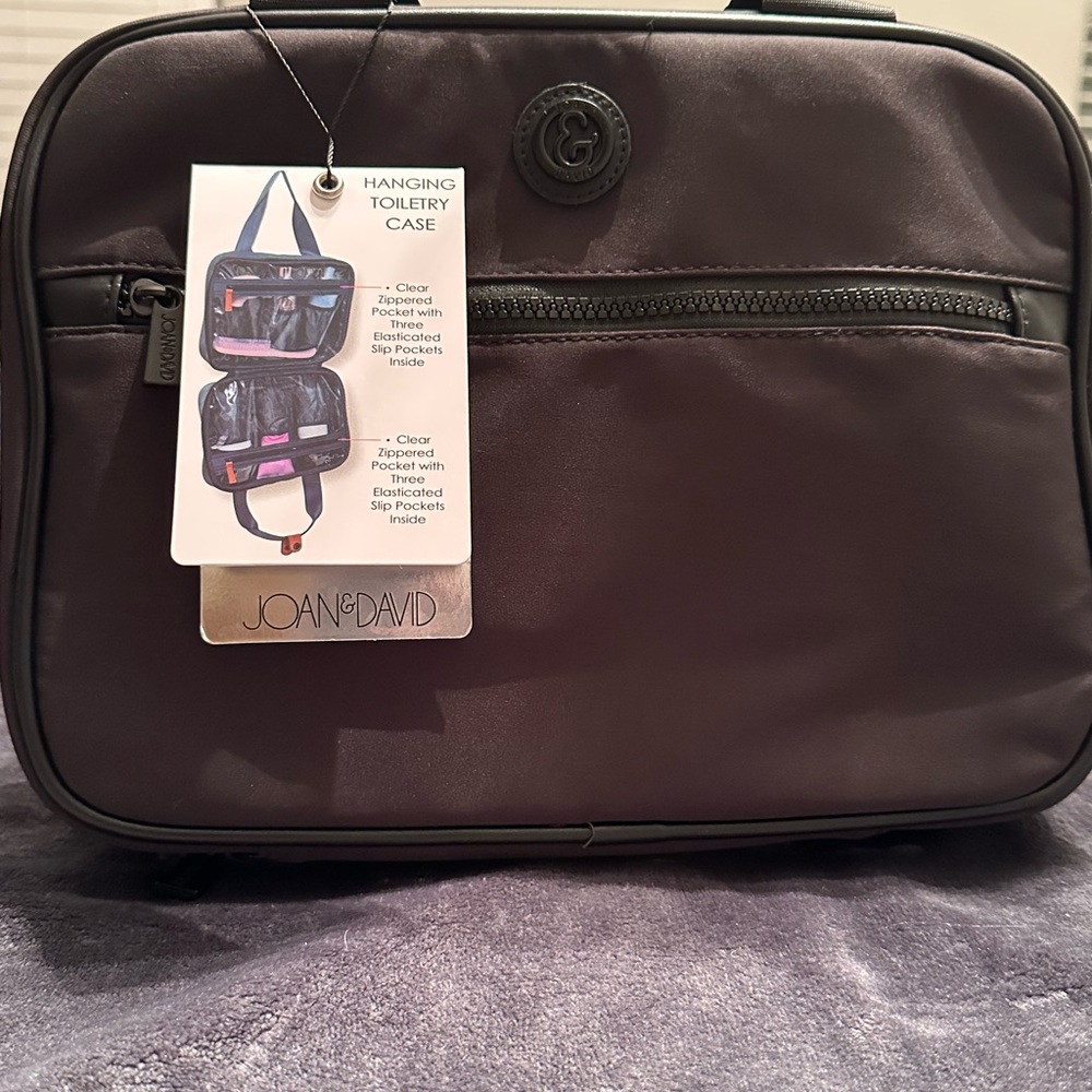 Joan & David Black Hanging Toiletry Case